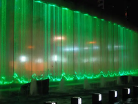 Fuente de Cascada Moderna de Acero Inoxidable Optimum Show con Luces LED Multicolores y 2 Años de Garantía para Jardines y Restaurantes al Aire Libre