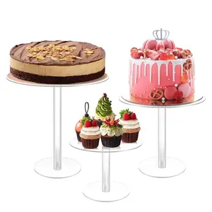 Clear Acrylic Cake Stand Acrylic Pedestal Risers Round Cake Stands For Dessert Table Clear Cupcake Stand For wedding Party
