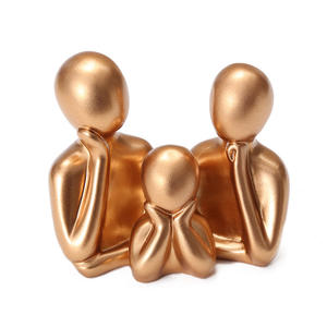 Figurines d'art en résine à thème humain, peintes à la main, écologiques, ensemble familial, décoration intérieure, cadeau - Product Image 4