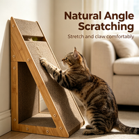 Griffoir mural triangulaire à angle droit pour chat, planche à gratter inclinée, griffoir peu encombrant pour chat, mobilier d'intérieur