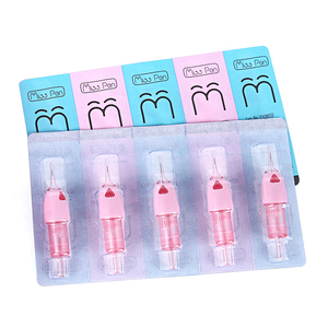 20 unidades de cartuchos de agujas para tatuaje con almohadilla para dedo y membrana de rebote suave, para maquillaje de cejas y labios - Product Image 3