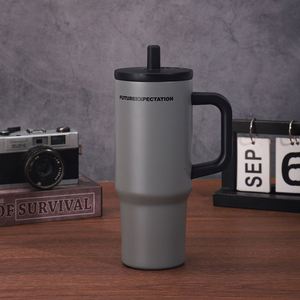 Large Capacity <b>Insulated</b> <b>Cup</b> 710ml Stainless Steel Vacuum Travel Tumbler with Handle Straw Lid - Product Image 5