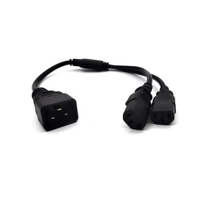 Cable Divisor Tipo Y de C20 a 2x C13, 10A 250V, Cable de Alimentación Resistente a Altas Temperaturas para Centros de Datos e Infraestructura - Product Image 5