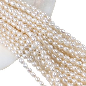 Collier en perles de Zhuji, vente en gros, baroque, double face, perles d'eau douce, 3-4 mm, blanc intense/coloré, forme irrégulière naturelle, pour bricolage - Product Image 5