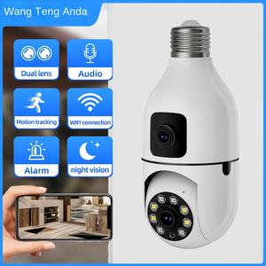 Support de lampe couleur à double objectif Moniteur de plafond WiFi sans fil à 360 degrés <span class=keywords><strong>Sonde</strong></span> sans fil Capteur CMOS H.265 Compression vidéo - Product Image 2