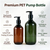 300ml 500ml Bernsteinfarbene Grüne PET-Plastikflasche Leere Shampoo-Conditioner-Duschgel-Lotion-Spenderflaschen für Kosmetikverpackungen