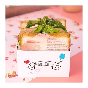 Boîte d'emballage en papier kraft pour tranches de gâteau Sandwich à emporter nourriture jetable <span class=keywords><strong>boulangerie</strong></span> pain pâtisseries Dessert - Product Image 3