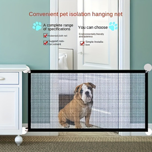 Parc de jeu pour animaux de compagnie en polyester rectangulaire, clôture d'isolement pour chiens, barrière pour chats et chiens sans perçage, barrière portable pour animaux de compagnie, filet pliable - Product Image 2