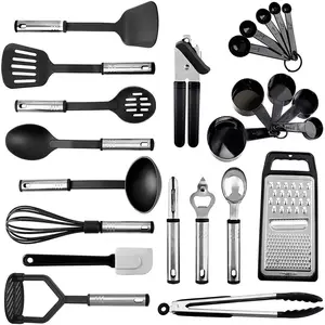 أدوات مطبخ من النيلون مقاومة للحرارة, 24 قطعة من أدوات المطبخ ، اكسسوارات المطبخ ، أدوات الطبخ ، مقلاة غير لاصقة