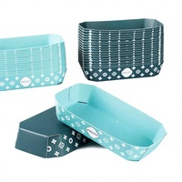Op maat gemaakte kartonnen bootvormige wegwerpverpakkingen van kraftpapier met reliëf, voor voedselverpakkingen & trays, vers fruitverpakkingen, OEM