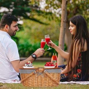 Cesto Portaoggetti di Lusso in Vimini Naturale Dino con Motivo a Quadretti, Cesti da Picnic Ovali in Vimini Fortnum and <span class=keywords><strong>Mason</strong></span> - Product Image 5