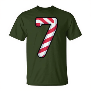 Camiseta navideña Candy Cane Number 7 con diseño de meme navideño, talla para adultos - Product Image 2