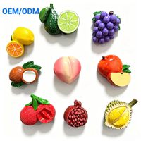 Op maat gemaakte 3D hars fruit koelkastmagneet realistische miniatuur voedsel koelkastmagneet groothandel voor keuken huisdecoratie cadeau