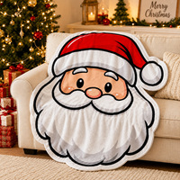2026 Neue Ideen Weihnachtsgeschenk Einzigartige Weihnachtsmann-förmige Flanell-Decke Weiche Plüsch Gemütliche Couch-Bettdecke Innendekor-Teppich