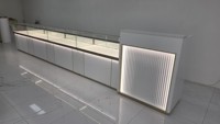 Vitrine d'exposition en verre avec éclairage LED, comptoir de vente au détail, vitrine à bijoux pour boutique, centre commercial, parfumerie
