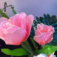 Lampe à fibre optique LED RGB faite à la main en forme de rose, lumière décorative florale, indice de protection IP55, intensité réglable, garantie 5 ans, CRI 95 élevé, légère