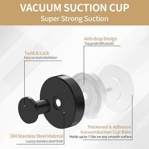 Stainless Steel Suction Cup Shower Hook No Drilling Vacuum Suction Cup Hook Detachable Strong Suction Cup Hook for Bathroom - Product Image 3