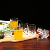 En gros Vintage En Relief 8oz Jus Soda Bière Pinte Verre Tasse Tasse Épaissie Bière Chope pour Party Bar Hôtel Restaurant