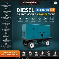 Groupe électrogène diesel mobile 30 kW 30 kVA silencieux avec démarrage automatique, fréquence 50/60 Hz, moteur 1500 tr/min, type remorque