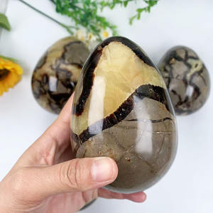 새로운 도착 자연 석영 재스퍼 대형 separium 계란 손 조각 판매 - Product Image 4