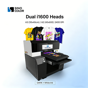 Impresora DTG A3/A2 con cabezales I1600 (6 colores) - Máquina de impresión directa a prenda para camisetas y sudaderas con circulación automática de tinta blanca - Product Image 1