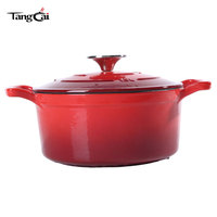 Marmite hollandaise en fonte format familial, revêtement émaillé, compatible four, construction métallique durable, compatible gaz et induction, inclut une marmite, cuisine
