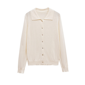 <span class=keywords><strong>Cardigan</strong></span> Casual da Donna in Maglia, Colore <span class=keywords><strong>Beige</strong></span>, Collo Rovesciato, Bottoni, Maniche Lunghe - Product Image 1