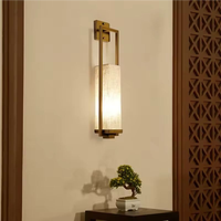 Lampu dinding logam Led dekorasi Interior Tiongkok, lampu braket dinding Modern untuk Hotel dan kamar tidur