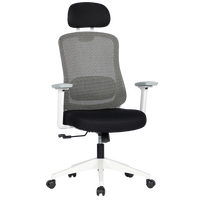 Chaise de bureau en maille avec appui-tête et accoudoirs rabattables, trois positions d'inclinaison et siège réglable en hauteur pour postes de travail de bureau