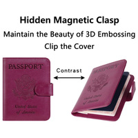 Porte-passeport avec emplacement pour stylo et emplacement pour localisateur GPS, pochette pour carte d'identité, étui pour carte d'identité, portefeuille de voyage, portefeuille pour passeport