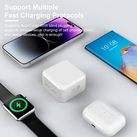 Adaptateur secteur intelligent dynamique TKT 20W PD à réglage automatique avec deux ports Type-C pour MacBook Air, pour 17 Pro Max et chargeur d'appareil photo