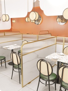 Panneau de séparation mi-hauteur pour restaurants, bars à barbecue, salons de thé – Écran décoratif simple et moderne - Product Image 3