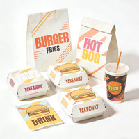 Boîte d'emballage personnalisée pour frites à emporter, boîte à chips, conteneur pour restauration rapide, boîte pour nuggets de poulet frit, ensemble de boîtes pour hamburgers