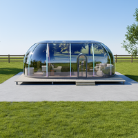 Dôme géodésique de luxe complet en polycarbonate moderne pour camping extérieur, hôtel, maison de glamping préfabriquée en EPS