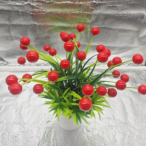 Bonsái Artificial de Fruta de la Fortuna, 18 cm, Planta en Maceta de Plástico, Naranja Roja, Decoración de Escritorio para Interiores - Product Image 3