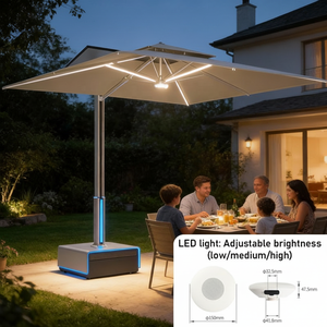 Sombrillas y bases para patio <span class=keywords><strong>de</strong></span> nueva llegada, con energía <span class=keywords><strong>solar</strong></span>, ruedas móviles, rectangulares, impermeables, con aire acondicionado. - Product Image 1