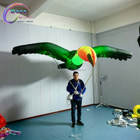 Modèle d'oiseau perroquet gonflable de marque DECO coloré avec ventilateur intégré, animal gonflable géant pour les événements
