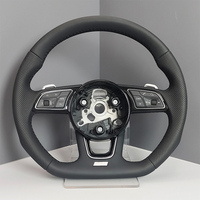 Volant de voiture en cuir noir personnalisé à fond plat pour AUDI A4 A5 A3 B8 B9 Q3 Q5