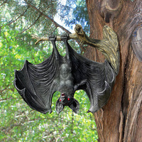 Figurine de chauve-souris gothique Décoration suspendue BCA60 Statue de chauve-souris vampire en résine artisanale pour Halloween et accent gothique pour la maison toute l'année