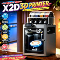 Version Globale Bamboo Lab X2D Combo Imprimante 3D, Découpeuse Laser 20W, Graveur, Double Extrudeur, Haute Vitesse, CoreXY, Nivellement Automatique du Plateau
