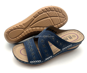 Sandales compensées à talon haut à enfiler, logo personnalisé OEM, vente chaude en usine, bout ouvert, été, printemps, automne, extérieur - Product Image 6