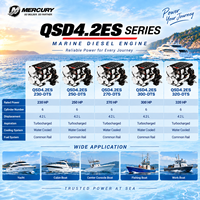Moteur diesel in-bord 6 cylindres Mercury QSD4.2ES 320-DTS 320 CV homologué marine 3800 tr/min pour groupe motopropulseur de yacht de plaisance