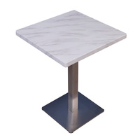 Table basse haute en acier inoxydable avec dessus en marbre F47