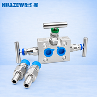 Manifold 3 Katup SS316L untuk Transmitter Tekanan Diferensial Rosemounte Honeywell Siemens Yokogawa E+H ABB 6000PSI NPT
