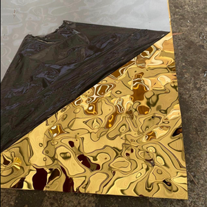 Fabriek 201 304 316 Prijs Wandpanelen Waterrimpel Reliëf Gehamerd 8K Spiegel Pvd Kleur Decoratieve Roestvrijstalen Plaat Plat - Product Image 2