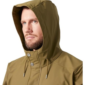 <span class=keywords><strong>Impermeabile</strong></span> Lungo da <span class=keywords><strong>Uomo</strong></span> Personalizzato con Cappuccio in PU Completamente <span class=keywords><strong>Impermeabile</strong></span> e Antivento Giacca Casual Classica per Pioggia Intensa - Product Image 6