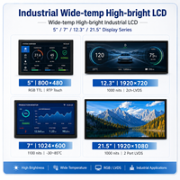 Layar LCD Industri TDO Tahan Suhu Tinggi 5 7& # 39;& # 39; 12.3& # 39;& # 39; 21.5 Modul LCD TFT 1000 Nits Kecerahan Tinggi untuk Luar Ruangan