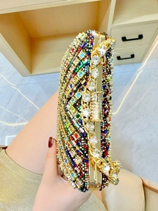 Bolso de mano con diamantes de imitación 2026, cartera pequeña brillante de diseñador, bolso de noche con cristales, bolsos de hombro cruzados elegantes con cadena para mujer - Product Image 4