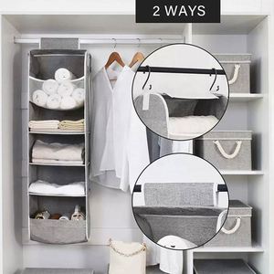 Organisateur de placard suspendu pliable sur mesure, 5 couches, en tissu non tissé - Product Image 5