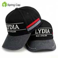 Gorra de Béisbol de 5 Paneles, Dos Tonos, con Logotipo Bordado Personalizado, Visera de Mezclilla, Gorra de Algodón con Tira